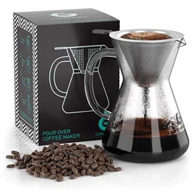 Coffee Gator Pour Over Coffee Maker-14 oz Paperless, Portabl