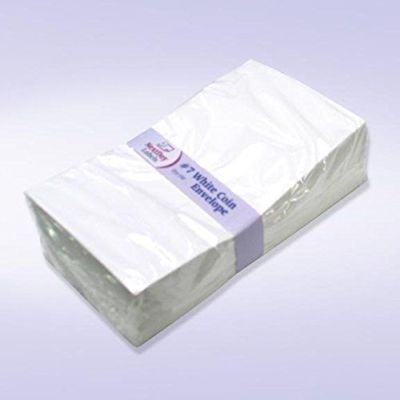 #7 Coin White Envelope for Small Parts, Cash, Jewelry Etc., 100 per Pack, New