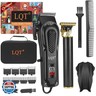 LQT® Men's Professional Hair Clippers Kit，Cordless and Corded Barber Clippers Set，Grooming Rechargeable Beard Trimmer with Adjustable Blade