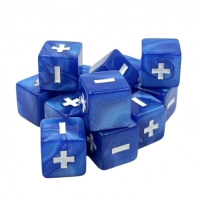 Würfelset - Fate-Fudge Glimmer Blue (12)