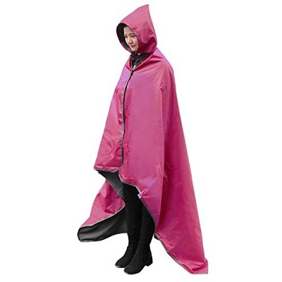 DUKUSEEK Outdoor Waterproof Stadium Blanket, Hooded Fleece Blanket - Large (7...