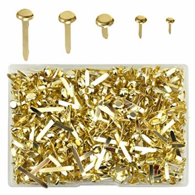 Fodlon 500 Pezzi Fermacampioni, Carta Fermaglio Rotondo Brad Ottone Placcato Fer