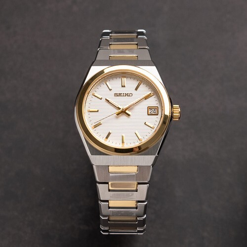 Pre-owned Seiko Sur578p1 Two-tone Gold Stainless Steel Analog Quartz Ladies Casual Watch