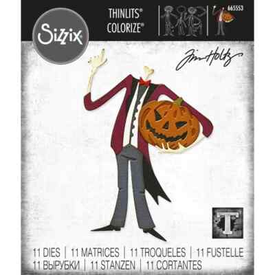 Tim Holtz ''COLORIZE: PUMPKINHEAD Halloween Sizzix Thinlits Cutting Dies MSRP $30