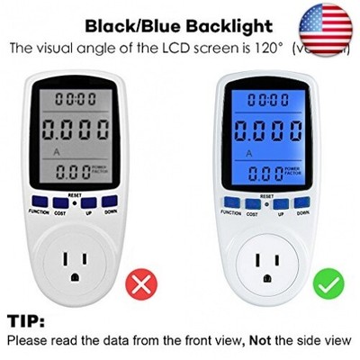 YOUTHINK Electricity Usage Monitor Power Meter Plug Home Energy Watt Volt Amps