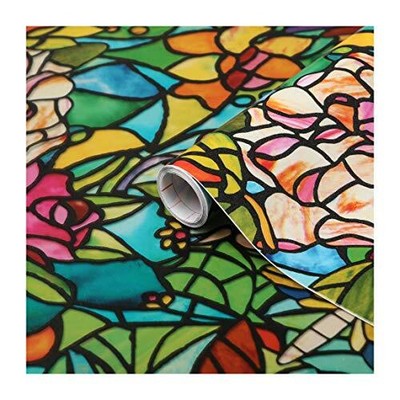 Window Film Stained Glass Self Adhesive Light Filter Cabinet Shower Door Privacy