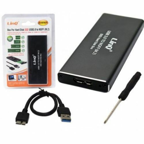 Box Esterno HDD Hard Disk SSD Usb 3.0 NGFF M.2 Linq u3-m2ngff