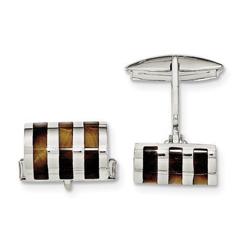 Tiger's Eye Sterling Silver Cufflinks for Men