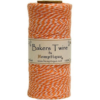 (orange/white) - Hemptique Cotton Bakers Twine Spool, 2-Ply, 120m. Huge Saving