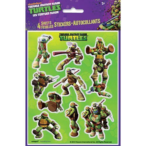 Teenage Mutant Ninja Turtles Sticker Sheets, 4ct Unique brand sealed