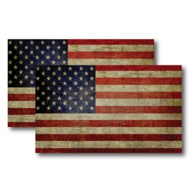 Magnet Me UP Weathered American Flag Magnet Decal 3x5 Inches Automotive 2PK