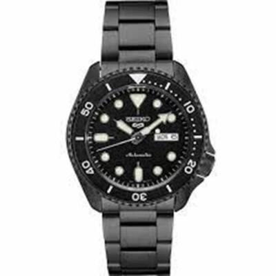 Pre-owned Seiko 5 Sports Men's 42.5mm Black Dial Analog Gunmetal Wrist Watch Srpd65