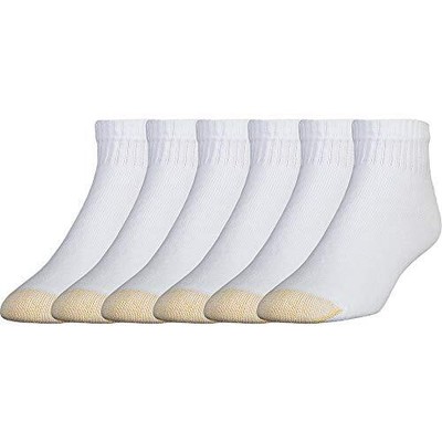 GOLDTOE Men's 656P Cotton Ankle Athletic Socks, Multipairs, White (6-Pairs), ...