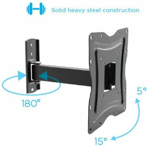 Full-Motion TV Wall Mount 10"- 50" Tilt Swivel Articulating Arm and HDMI Cable