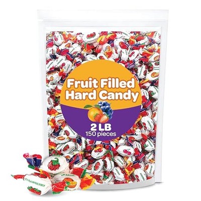 Fruit Filled Hard Candy, Assorted Flavors Bon Bons, Bulk Pack 2 Pounds (About...