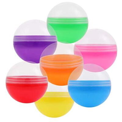 3.9'' Empty Plastic 6 Pcs Clear-Colored Round Capsules 100 mm Toy Containers
