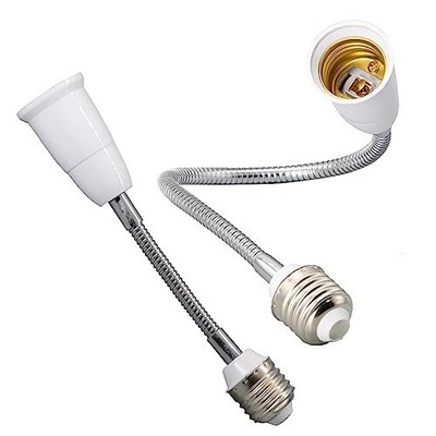 2 Pack E27 Adjustable Flexible Light Bulb Extension Socket Lamp Adapter Extender