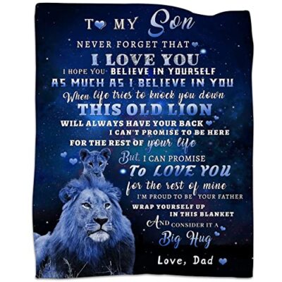To My Son Blanket From Dad Lion Blanket For My Son Son Gifts From Dad Gift For S