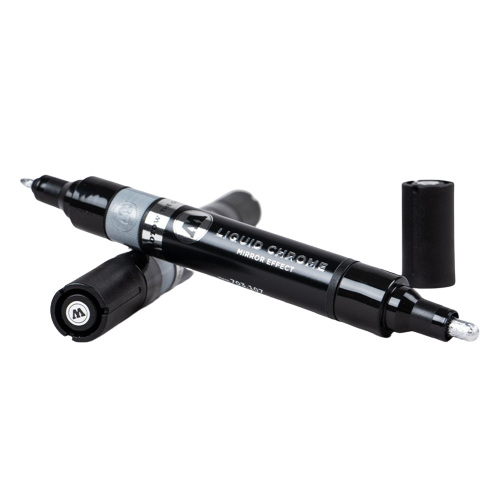 Molotow Liquid Chrome Pen Range - Metallic Silver Mirror Effect Pump Marker