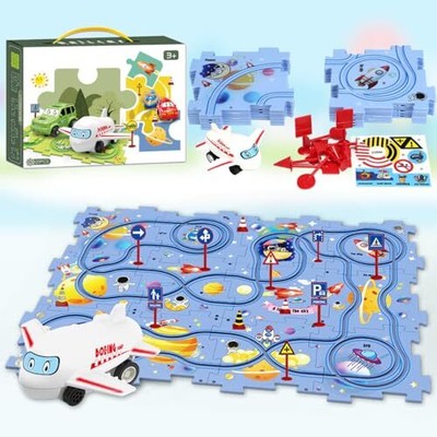 2024 New 25PCS Children's Puzzle Track Car Game Set DIY Assembly Electric Tro...