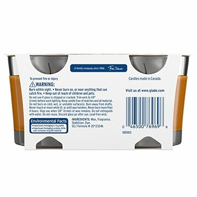 Glade Jar Candle Air Freshener, Cashmere Woods, 2 count, 6.8 Ounce