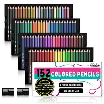 S With Pencil Sharpener For Adult Coloring Books 152ct Feela