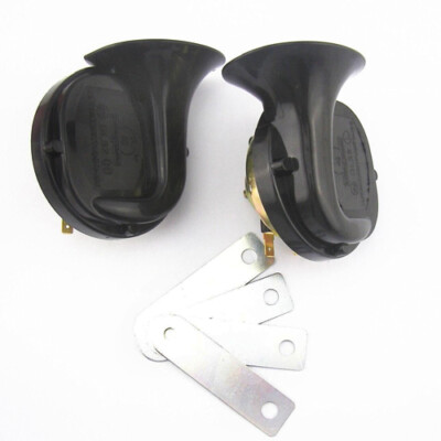 US 2pcs Black Car SUV Loud Dual-tone Snail Universal Electric Horn 12V 110 dB