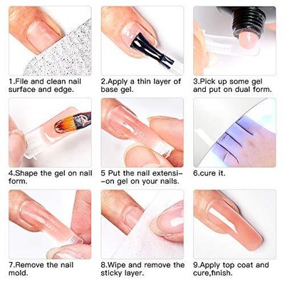 MEET ACROSS Glitter Poly Nail Extension Gel Kit - Nail Extension Gel 3 Colors...