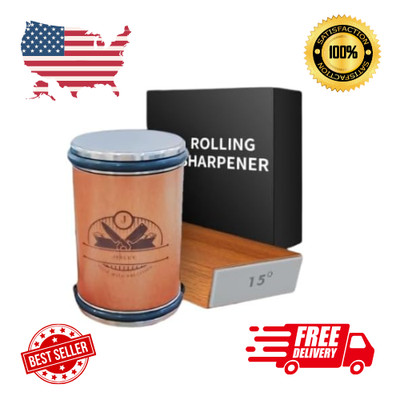 Professional Knife Sharpening Kit with Roller Tool & Angled Magnetic Holder