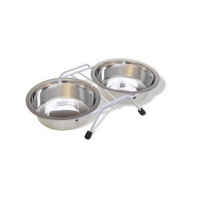 Van Ness Plastics Stainless Steel Double Dish w/Wire Ra