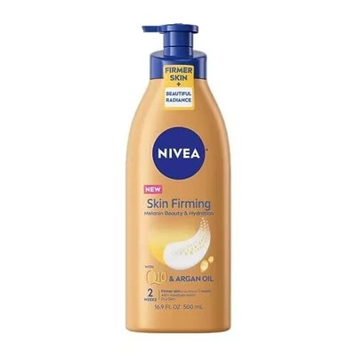 NIVEA Skin Firming Melanin Beauty and Hydration Body Lotion with Q10 & Argan Oil