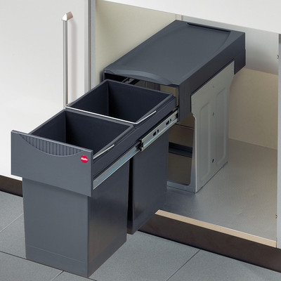 Kitchen Waste Bin - HAILO TANDEM 30 - Double-bin waste sorter, 2 x 15 litres