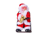 Singing Electric Toy Santa Claus Playing Saxophone (Size 22x19 Cm)