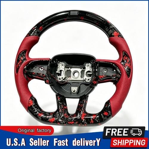 ✅️LED Carbon Fiber Steering Wheel Fit For Dodge Challenger Charger SRT 2015