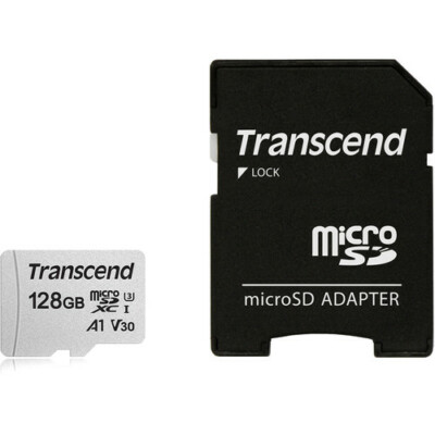 Transcend 128GB Class 10 U3 Micro SDXC + Adapter for Dash Cam, GoPro Hero7 Hero8