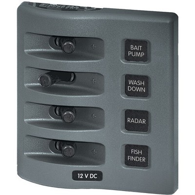 BLUE SEA 4305 WEATHERDECK PANEL 4 POSITION NO CIRCUIT 4305