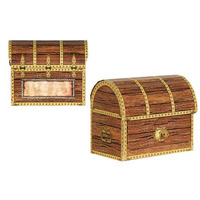 Beistle Pirate Treasure Chest Cardboard Favor Boxes 4 pack