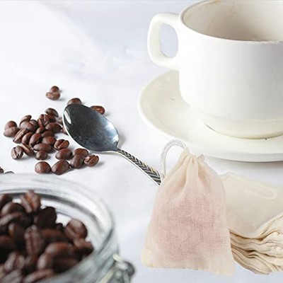 3 X 4 Inch Drawstring Tea Bag Muslin Mesh Tea Bags Reusable Tea Infusers Tea Fil