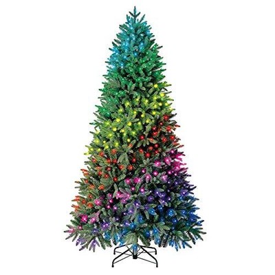 Evergreen Classics 7.5 ft Twinkly Pre-Lit Aspen Pine Quick Set Artificial Chr...