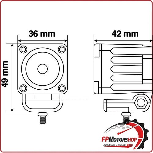 WL19 FARO AUSILIARIO SUPPLEMENTARE 1 LED 9/32V LUCE AMPIA BIANCO PER CAMION MOTO