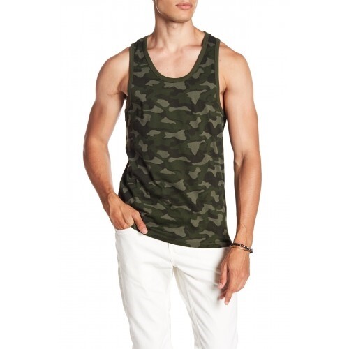 Slate & Stone 150954 Men's Camouflage Printed Tank Shirt Green Size Medium