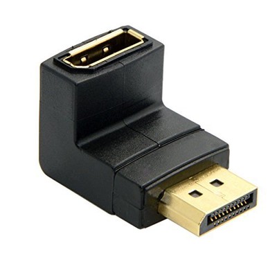 Down Angled 90 Degree Displayport Male To Female Extension Adapter 4k 60hz