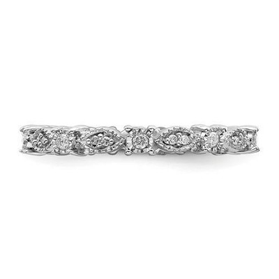 Pre-owned Kabbalah King Platinum Sterling Silver & Diamonds Pave Set Eternity Stackable Band Ring Size 7