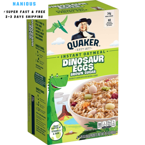 Quaker, Instant Oatmeal, Dinosaur Eggs Brown 1.76 Ounce (Pack of 8)