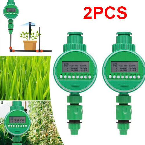 2x Electronic Automatic Garden Drip Irrigation Watering Timer Controller System
