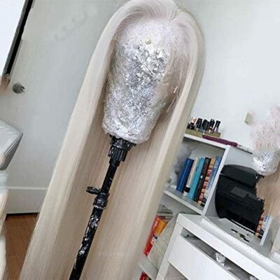 Lace Front Wig Long Straight Hair Wigs Platinum Blo...