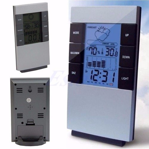 Indoor Hygrometer Weather Clock Max/Min Temp Humidity Chime Wireless Station