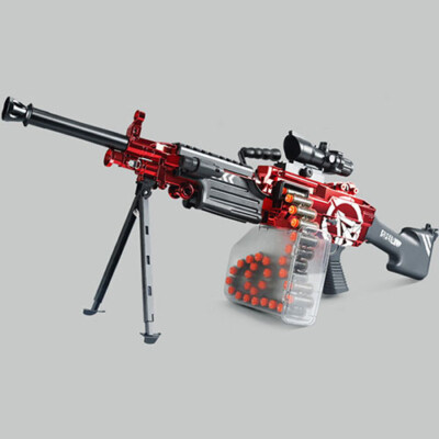 M249 Machine Gun Shooting Blaster Soft Dart Gun Outdoor Toy with 3 Fire Modes