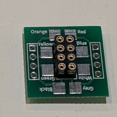 DCC NEM652 8 Pin socket breakout board hard wire solder tabs adaptor connector