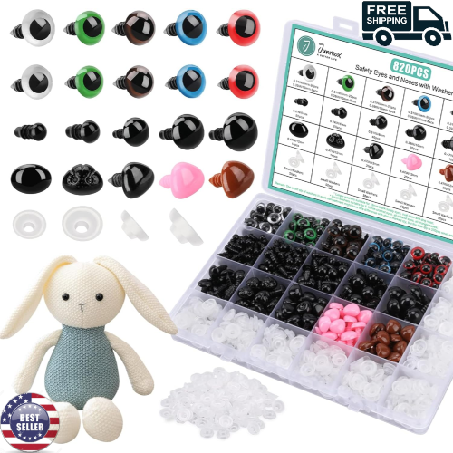820 Plastic Safety Eyes For Crochet With Washers And Black N